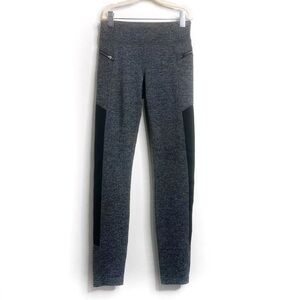 Athleta Girl Gray Herringbone Leggings Size 12 Black/Gray